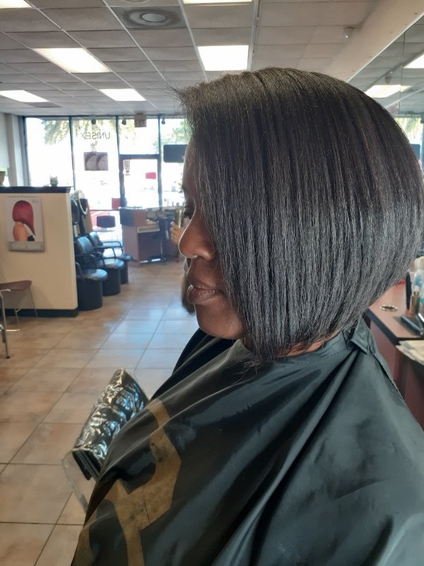 Sharp bob cut and style