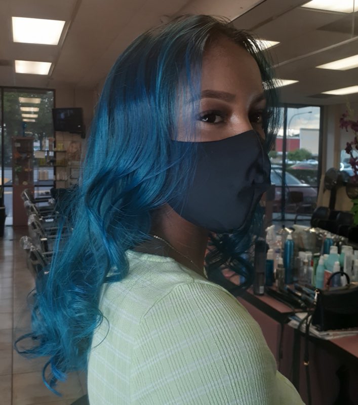 Vivid blue ombre color