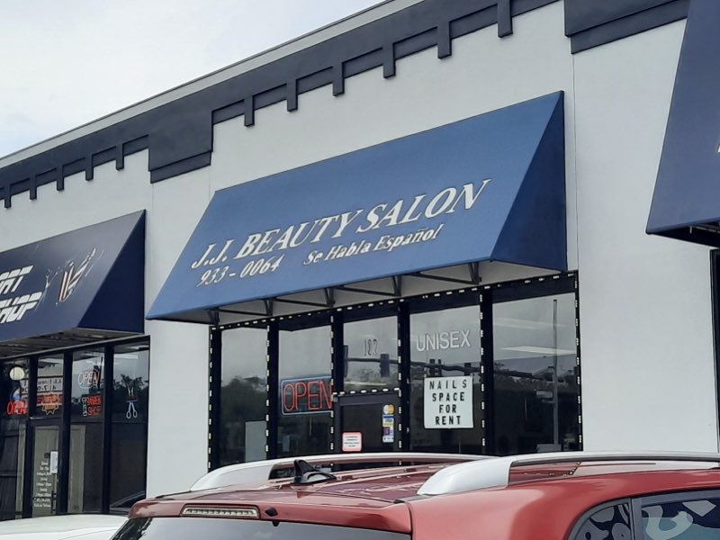 J J Beauty Salon storefront on West Vine Street in Kissimmee